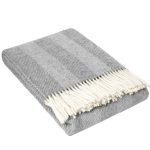 Wollen Plaid - STRIPE (Grijs-Wit)